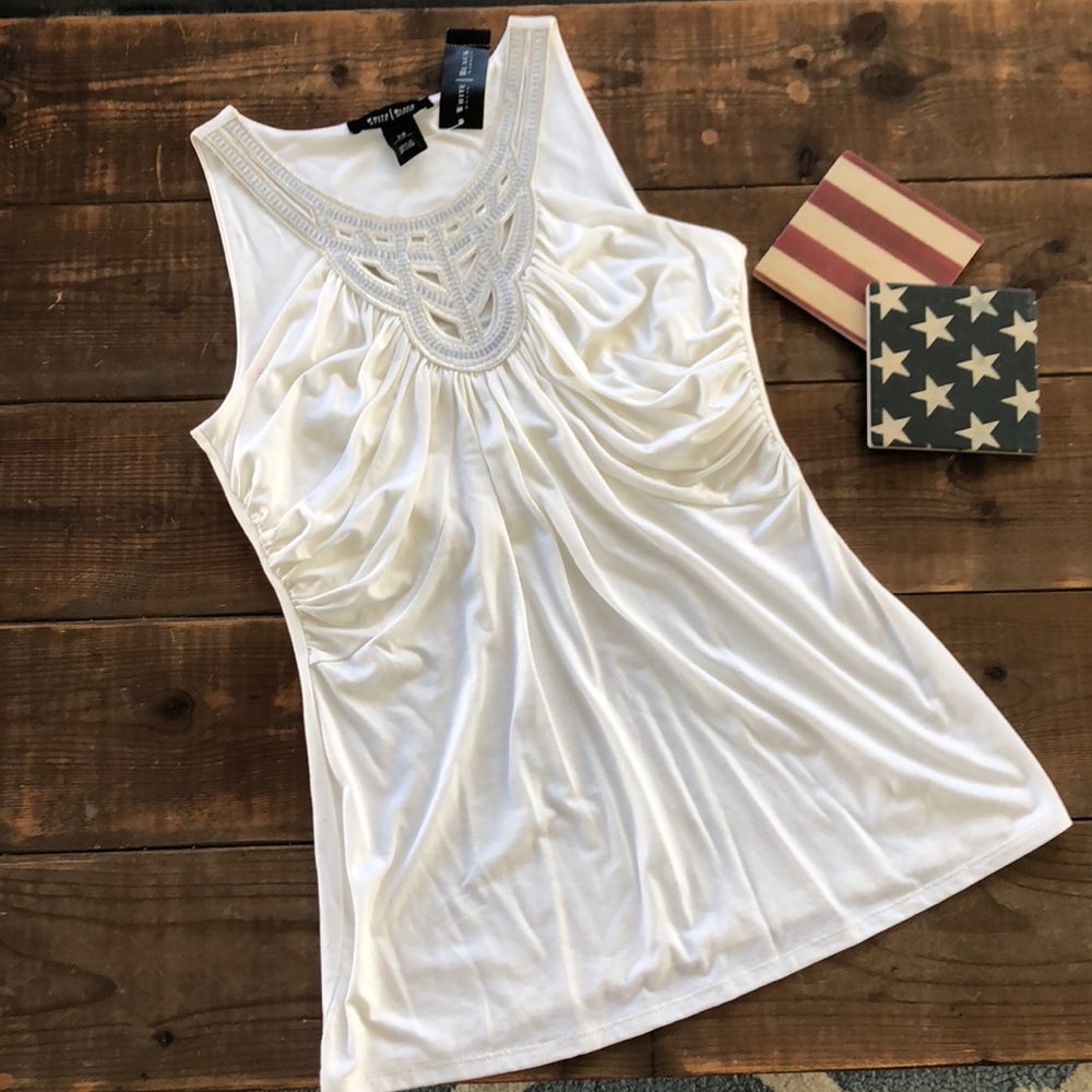 WHBM Cream Accent Tank